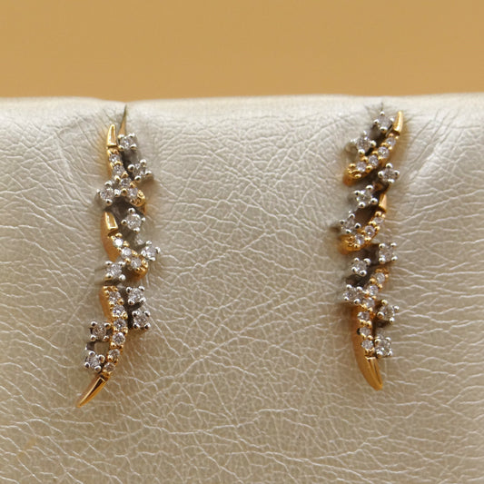 Orecchini Yukiko Oro Rosa e Bianco con diamanti