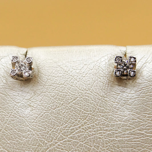 Orecchini punto luce Miluna in oro bianco e 34 diamanti