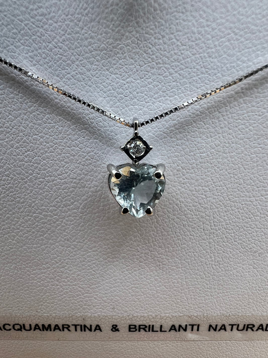 Girocollo con acquamarina e diamanti