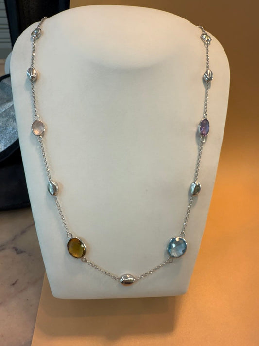 Collana in argento 925 con pietre semipreziose