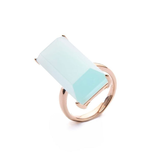 Anello Madì - Quarzo Azzurro Rettangolare