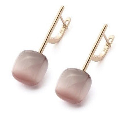 Orecchini Pendenti Madì - Quarzo Rosa