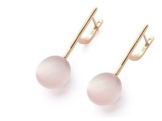 Orecchini Pendenti Madì - Quarzo Rosa