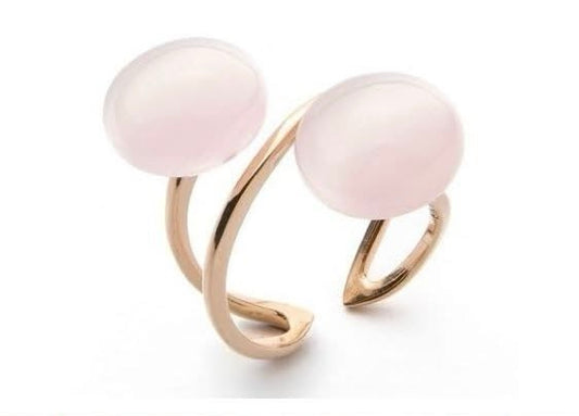 Anello Madì - Doppia Sfera Quarzo Rosa