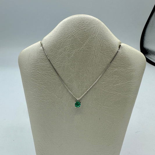 Collana Bibigì in oro bianco con Smeraldo