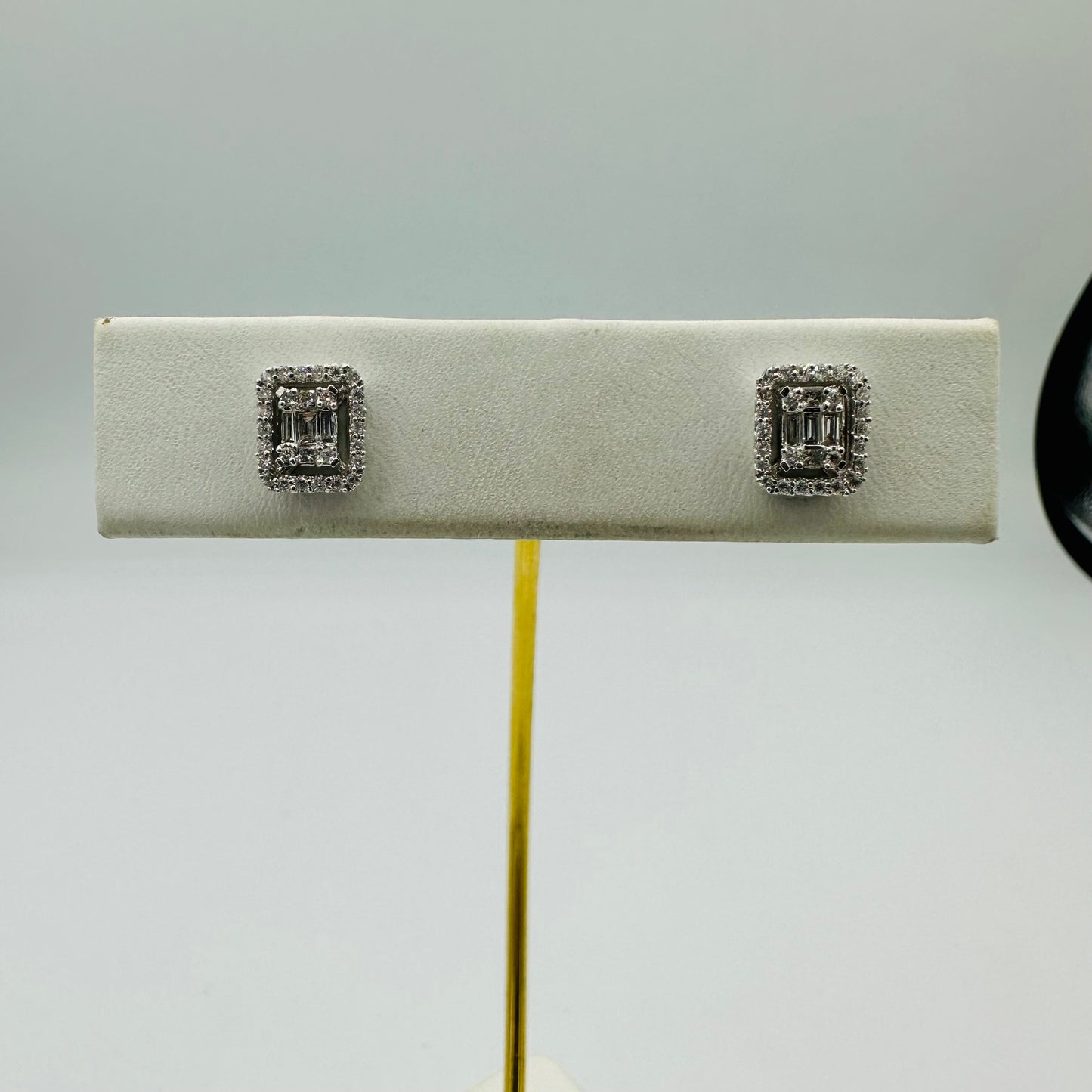 Orecchini con diamanti baguette, Princess e Brillanti Miluna in oro bianco